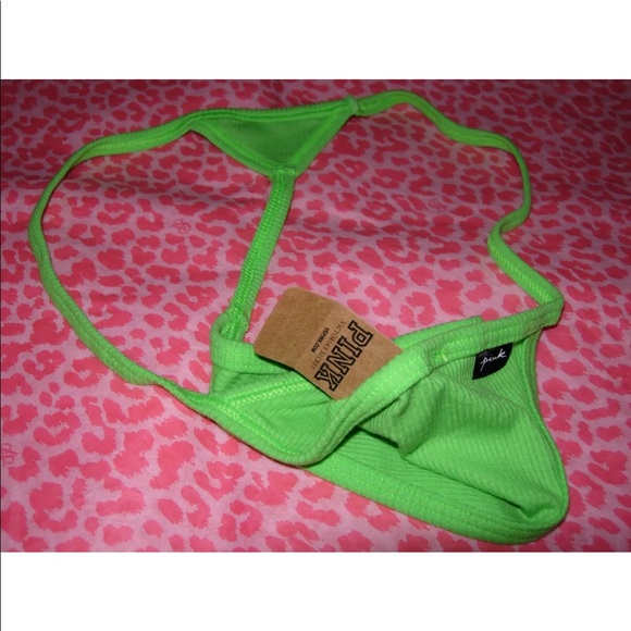 PINK Sexy V-String G-String Neon Green NWT - Picture 2 of 3